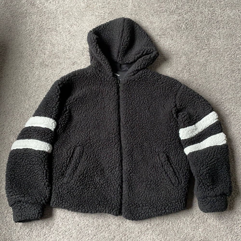 Sherpa zip up fleece hoodie